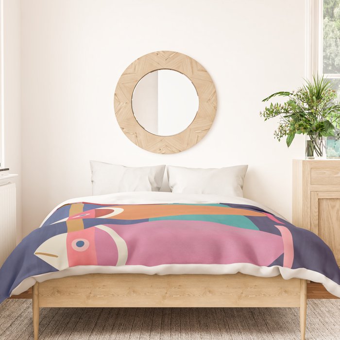 Colorful Abstract Fish Duvet Cover Gallery Image 3