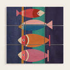 Colorful Abstract Fish Wood Wall Art Gallery Image 1