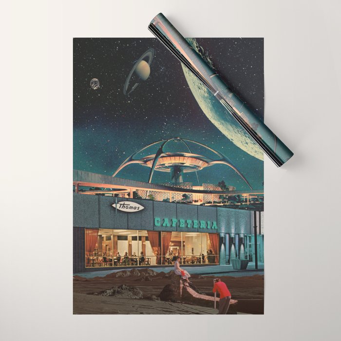 a Postcard from year 2346 Wrapping Paper Gallery Image 1