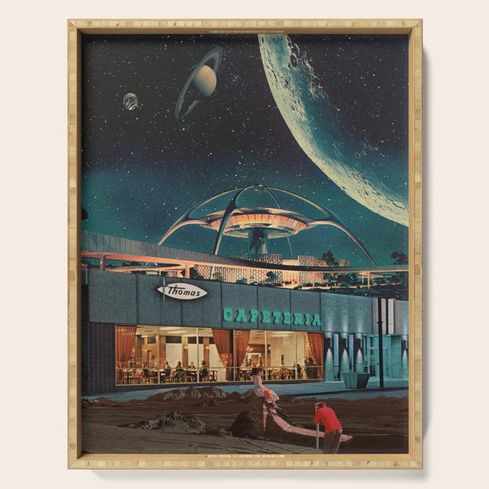 a Postcard from year 2346 Serving Tray Gallery Image 1