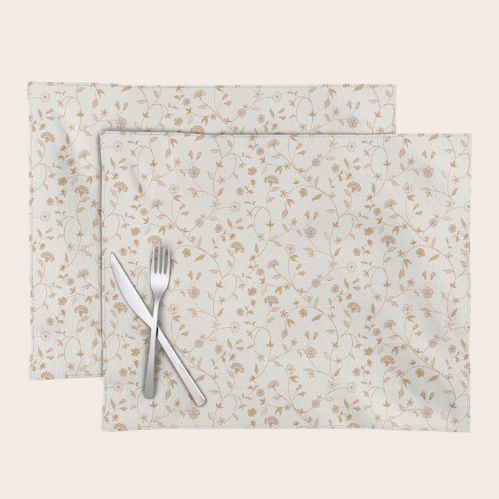 Tiny Chintz Floral - Ivory Pink Placemat Gallery Image 1