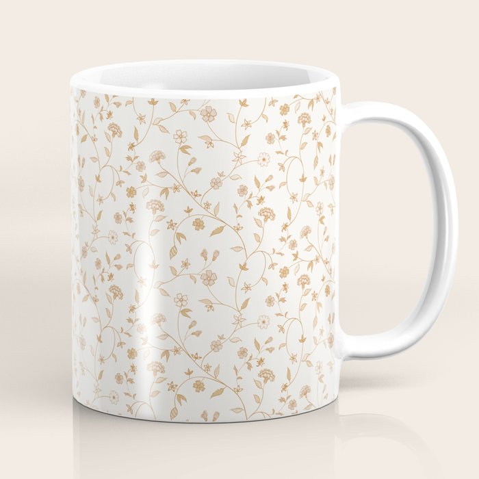 Tiny Chintz Floral - Ivory Pink Coffee Mug Gallery Image 1
