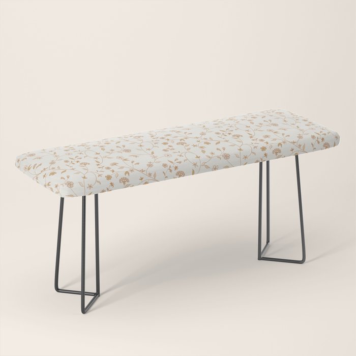 Tiny Chintz Floral - Ivory Pink Bench Gallery Image 1