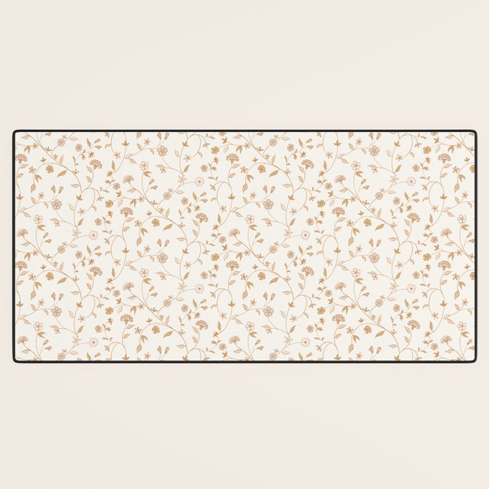 Tiny Chintz Floral - Ivory Pink Desk Mat Gallery Image 3
