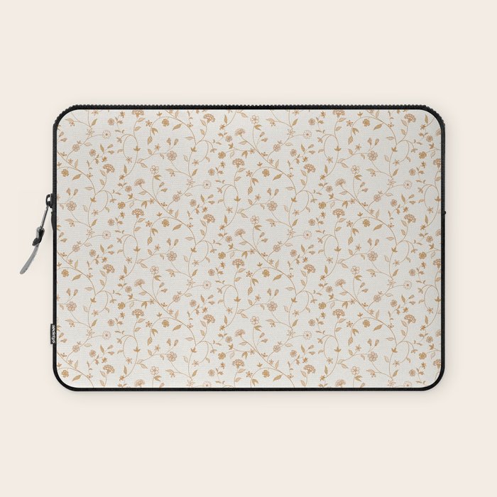 Tiny Chintz Floral - Ivory Pink Laptop Sleeve Gallery Image 1
