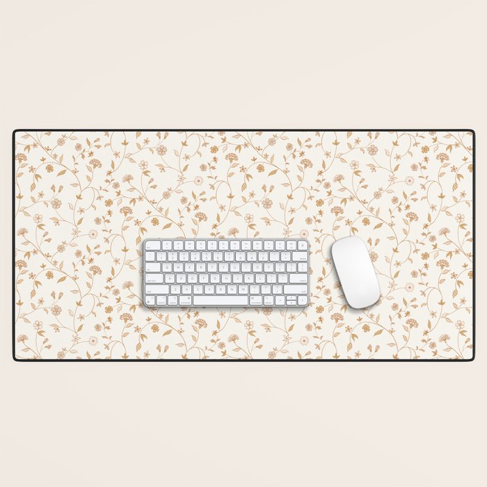 Tiny Chintz Floral - Ivory Pink Desk Mat Gallery Image 1