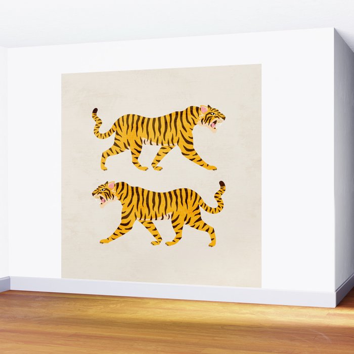 Fierce: Golden Tiger Edition Wall Mural Gallery Image 2