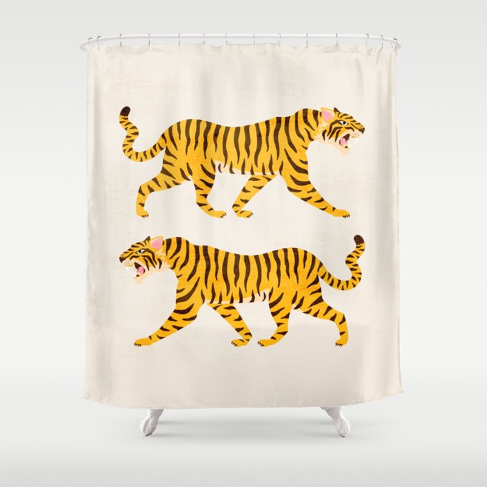 Fierce: Golden Tiger Edition Shower Curtain Gallery Image 1