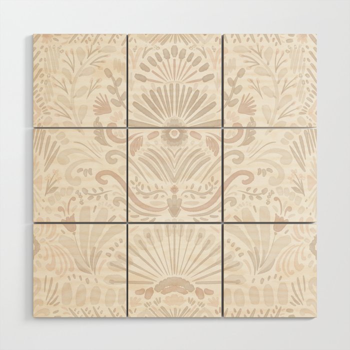 Boho Watercolor Geometric - Neutral Wood Wall Art Gallery Image 1