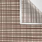Mid Century Modern Fine Weave Minimalist Retro Woven Pattern in Dark Brown and Light Beige Wall Tapestry Gallery Image 3