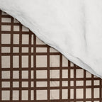Mid Century Modern Fine Weave Minimalist Retro Woven Pattern in Dark Brown and Light Beige Comforter Gallery Image 4