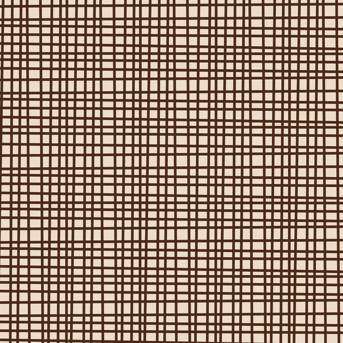 Mid Century Modern Fine Weave Minimalist Retro Woven Pattern in Dark Brown and Light Beige Coffee Mug Gallery Image 2
