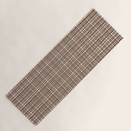 Mid Century Modern Fine Weave Minimalist Retro Woven Pattern in Dark Brown and Light Beige Yoga Mat Gallery Image 1