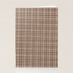 Mid Century Modern Fine Weave Minimalist Retro Woven Pattern in Dark Brown and Light Beige Stationery Card Gallery Image 2
