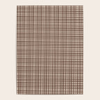 Mid Century Modern Fine Weave Minimalist Retro Woven Pattern in Dark Brown and Light Beige Poster Gallery Image 4