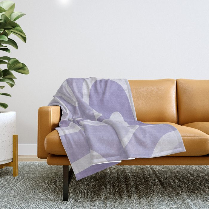 Copacetic Retro Abstract in Light Lavender Purple  Throw Blanket Gallery Image 1