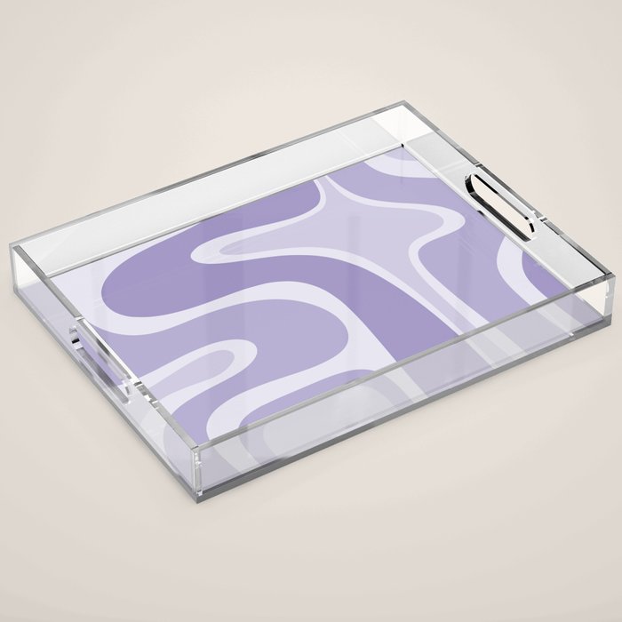 Copacetic Retro Abstract in Light Lavender Purple  Acrylic Tray Gallery Image 1