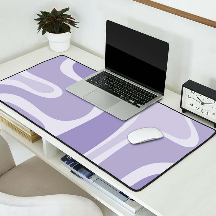 Copacetic Retro Abstract in Light Lavender Purple  Desk Mat Gallery Image 2