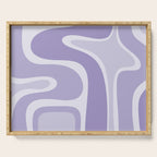 Copacetic Retro Abstract in Light Lavender Purple  Serving Tray Gallery Image 1