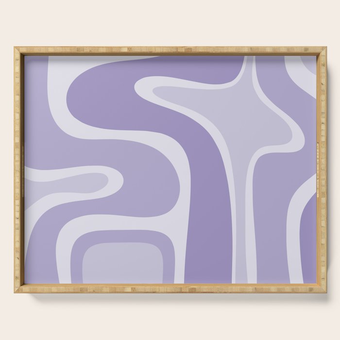 Copacetic Retro Abstract in Light Lavender Purple  Serving Tray Gallery Image 1