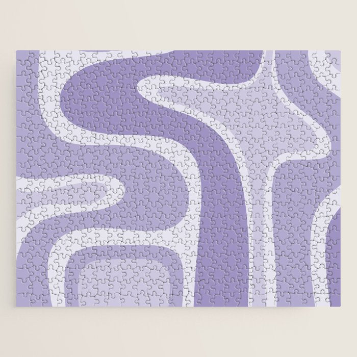 Copacetic Retro Abstract in Light Lavender Purple  Jigsaw Puzzle Gallery Image 1