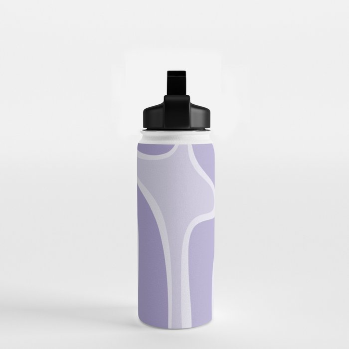 Copacetic Retro Abstract in Light Lavender Purple  Water Bottle Gallery Image 2