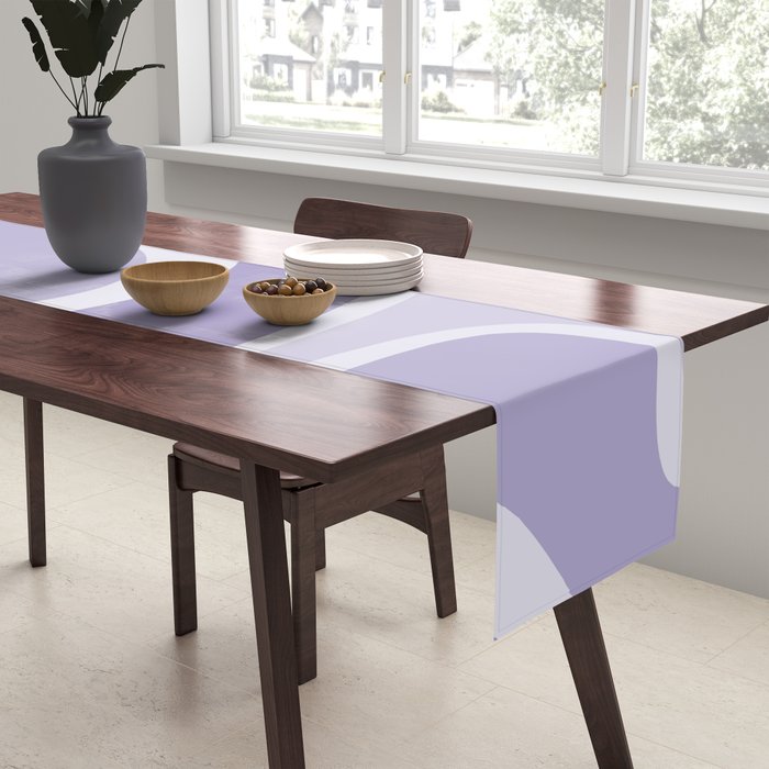 Copacetic Retro Abstract in Light Lavender Purple  Table Runner Gallery Image 2