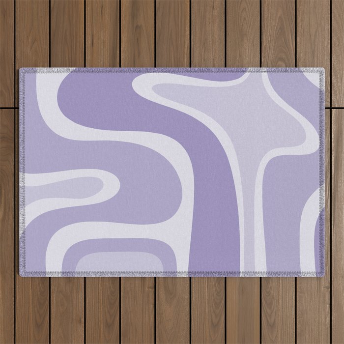 Copacetic Retro Abstract in Light Lavender Purple  Outdoor Rug Gallery Image 1