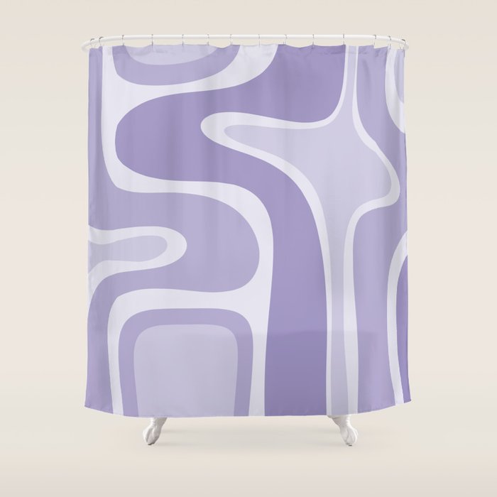 Copacetic Retro Abstract in Light Lavender Purple  Shower Curtain Gallery Image 1