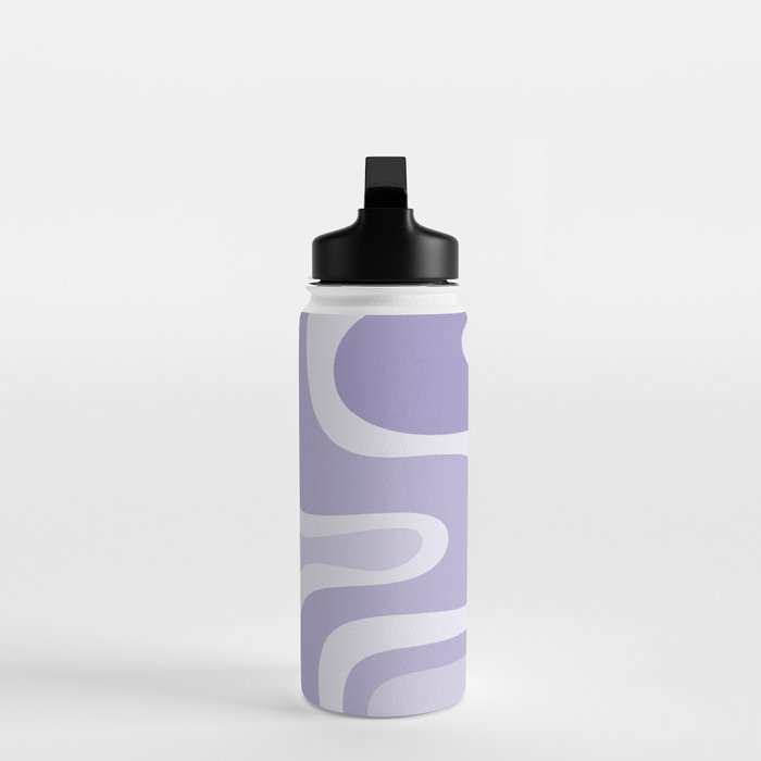 Copacetic Retro Abstract in Light Lavender Purple  Water Bottle Gallery Image 3