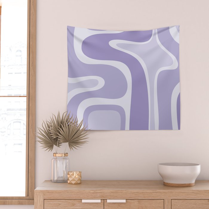 Copacetic Retro Abstract in Light Lavender Purple  Wall Tapestry Gallery Image 2