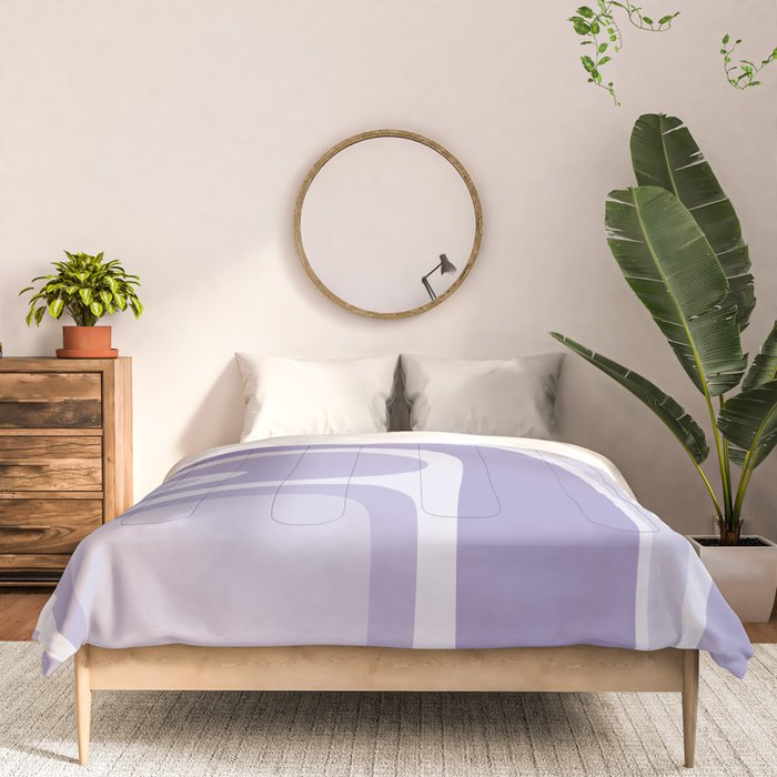 Copacetic Retro Abstract in Light Lavender Purple  Comforter Gallery Image 3