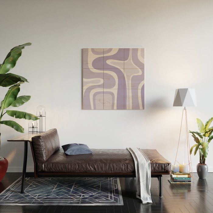 Copacetic Retro Abstract in Light Lavender Purple  Wood Wall Art Gallery Image 2