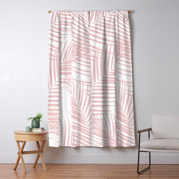 Blush Pink Palm Leaves Dream - Cali Summer Vibes #2 #tropical #decor #art #society6 Window Curtain Gallery Image 5