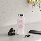 Blush Pink Palm Leaves Dream - Cali Summer Vibes #2 #tropical #decor #art #society6 Water Bottle Gallery Image 4