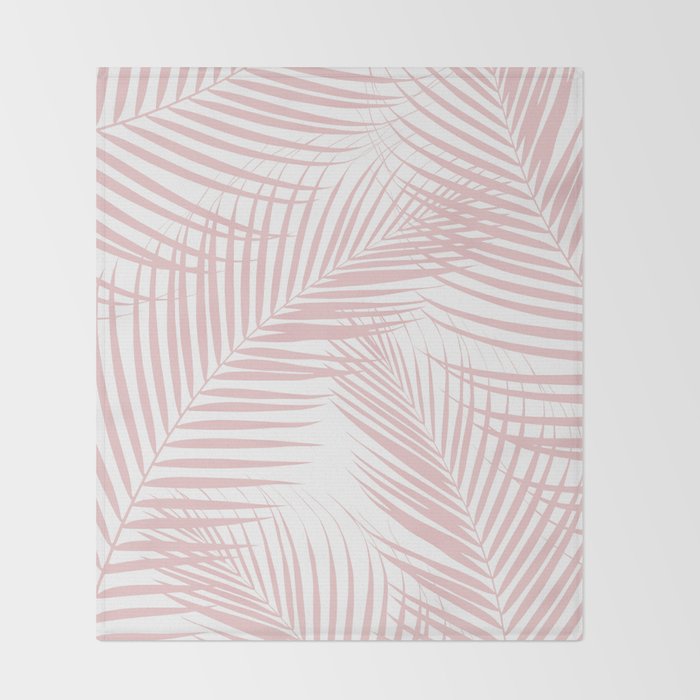 Blush Pink Palm Leaves Dream - Cali Summer Vibes #2 #tropical #decor #art #society6 Throw Blanket Gallery Image 2