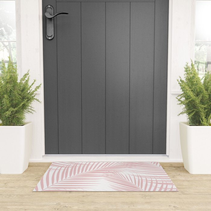 Blush Pink Palm Leaves Dream - Cali Summer Vibes #2 #tropical #decor #art #society6 Welcome Mat Gallery Image 3