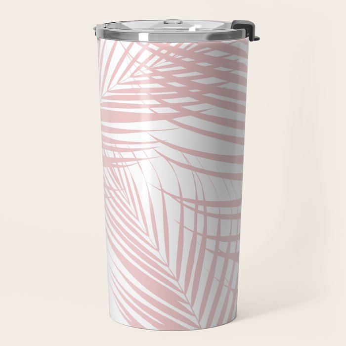 Blush Pink Palm Leaves Dream - Cali Summer Vibes #2 #tropical #decor #art #society6 Travel Mug Gallery Image 2
