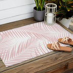 Blush Pink Palm Leaves Dream - Cali Summer Vibes #2 #tropical #decor #art #society6 Outdoor Rug Gallery Image 2