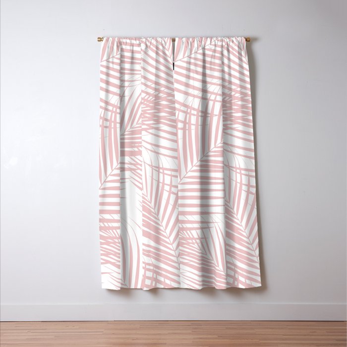 Blush Pink Palm Leaves Dream - Cali Summer Vibes #2 #tropical #decor #art #society6 Window Curtain Gallery Image 3