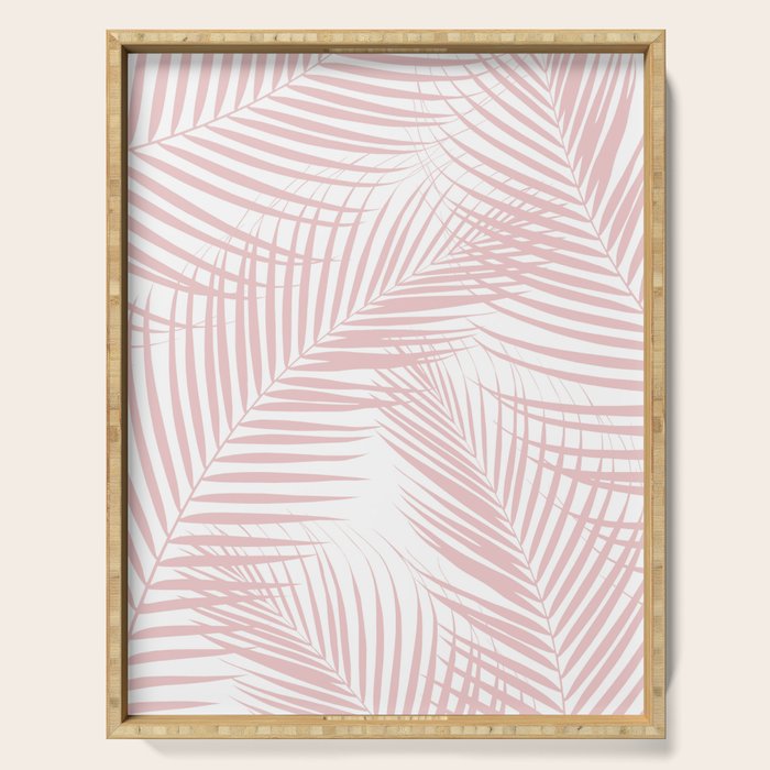 Blush Pink Palm Leaves Dream - Cali Summer Vibes #2 #tropical #decor #art #society6 Serving Tray Gallery Image 1