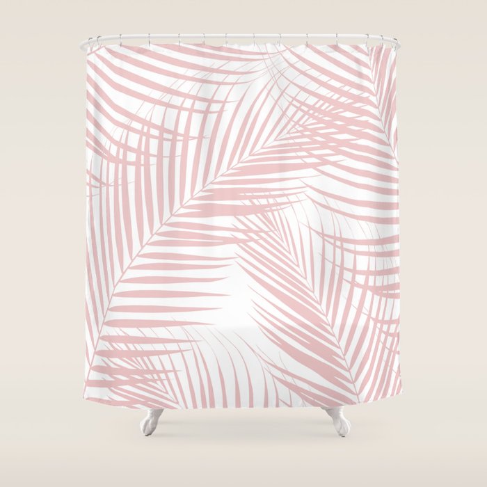 Blush Pink Palm Leaves Dream - Cali Summer Vibes #2 #tropical #decor #art #society6 Shower Curtain Gallery Image 1