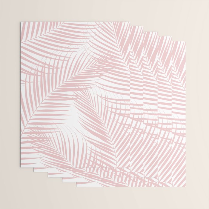 Blush Pink Palm Leaves Dream - Cali Summer Vibes #2 #tropical #decor #art #society6 Wrapping Paper Gallery Image 3