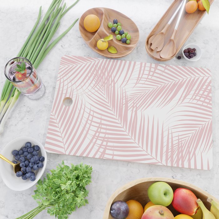 Blush Pink Palm Leaves Dream - Cali Summer Vibes #2 #tropical #decor #art #society6 Cutting Board Gallery Image 2