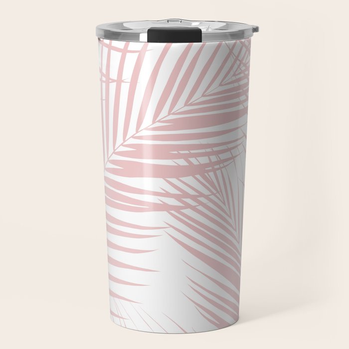 Blush Pink Palm Leaves Dream - Cali Summer Vibes #2 #tropical #decor #art #society6 Travel Mug Gallery Image 1