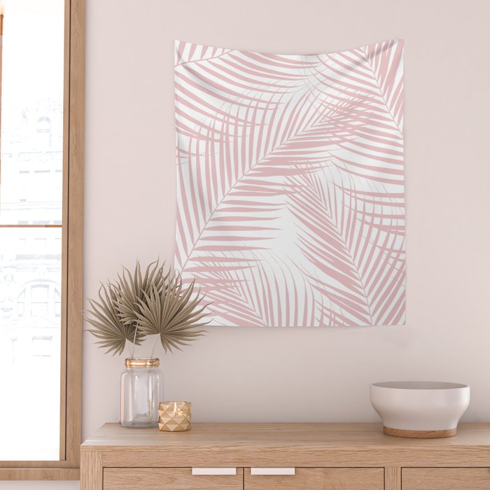 Blush Pink Palm Leaves Dream - Cali Summer Vibes #2 #tropical #decor #art #society6 Wall Tapestry Gallery Image 2