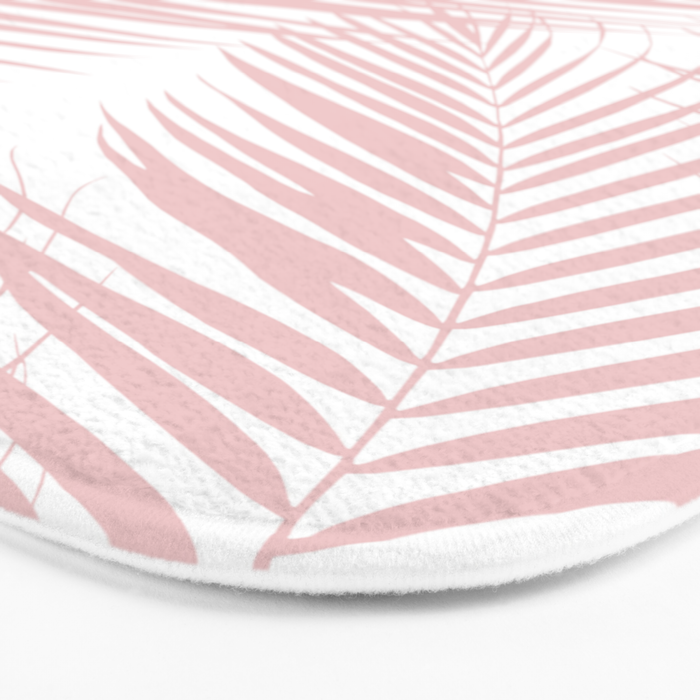 Blush Pink Palm Leaves Dream - Cali Summer Vibes #2 #tropical #decor #art #society6 Bath Mat Gallery Image 3