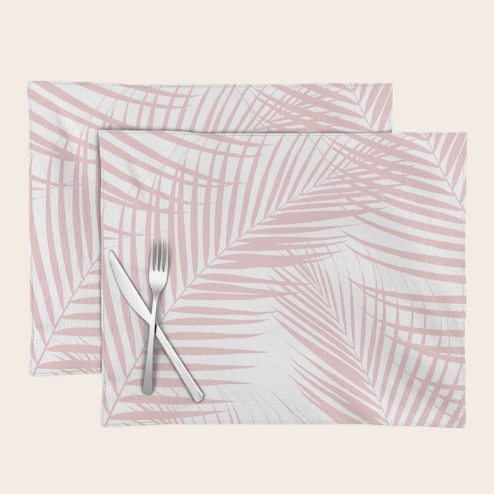 Blush Pink Palm Leaves Dream - Cali Summer Vibes #2 #tropical #decor #art #society6 Placemat Gallery Image 1