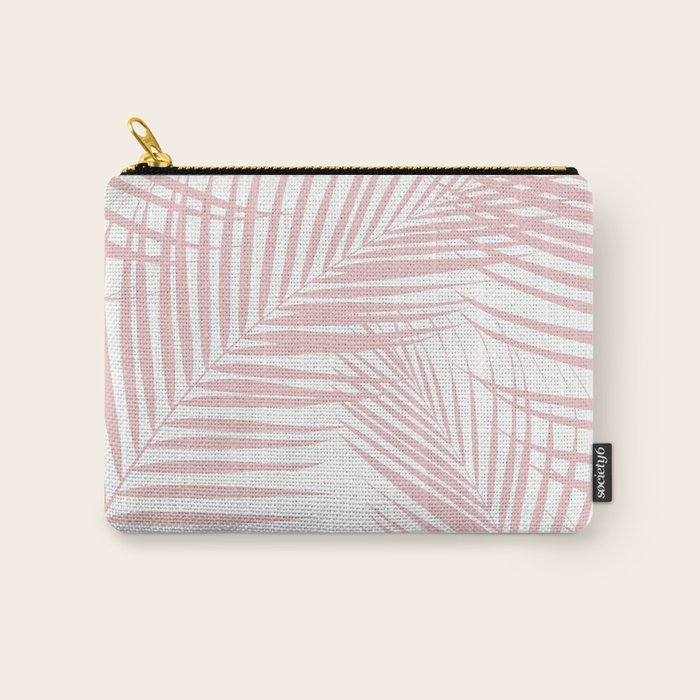 Blush Pink Palm Leaves Dream - Cali Summer Vibes #2 #tropical #decor #art #society6 Carry All Pouch Gallery Image 1
