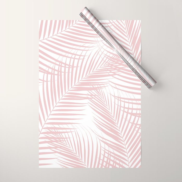Blush Pink Palm Leaves Dream - Cali Summer Vibes #2 #tropical #decor #art #society6 Wrapping Paper Gallery Image 1